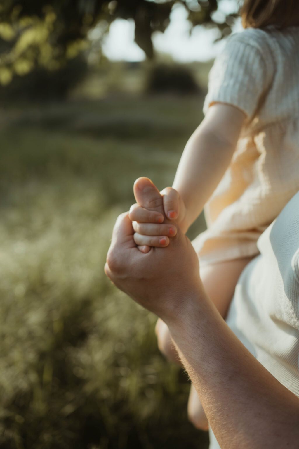 Galerie Kleine Kinderhand greift Daumen vom Vater Familienfotografie